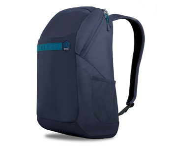 a blue colour laptop backpack with multi compartment